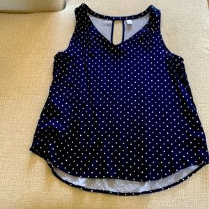 Blue polka dot tank top